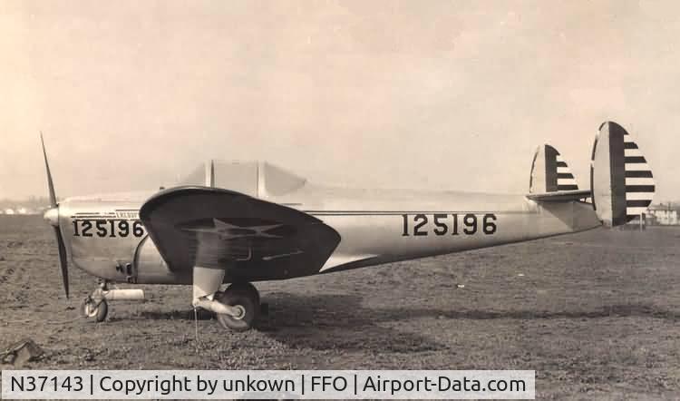 N37143, 1941 Erco 415C Ercoupe C/N 110, 1 of 3 ercoupes owned by US Army Air Corp taken at Wright Field,Dayton Ohio( Wright Patterson AFB today )