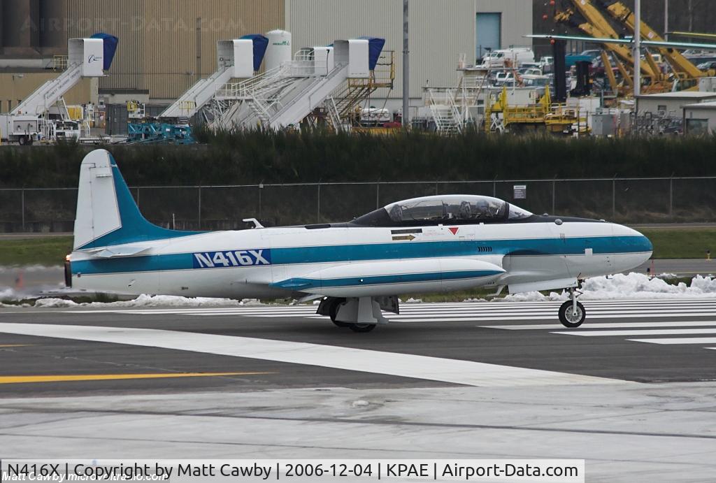 N416X, 1954 Canadair CT-133 Silver Star 3 C/N T33-369, Departing Paine Field for KBFI