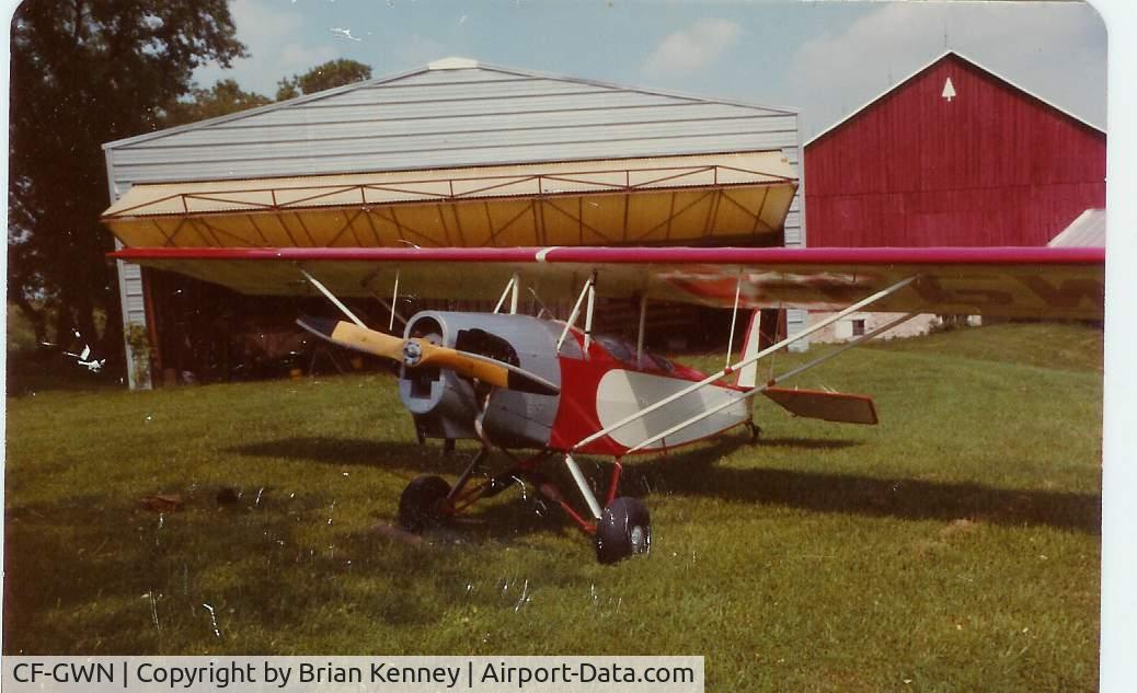 CF-GWN, 1966 Pietenpol Air Camper C/N 1001, At R Burton's Farm