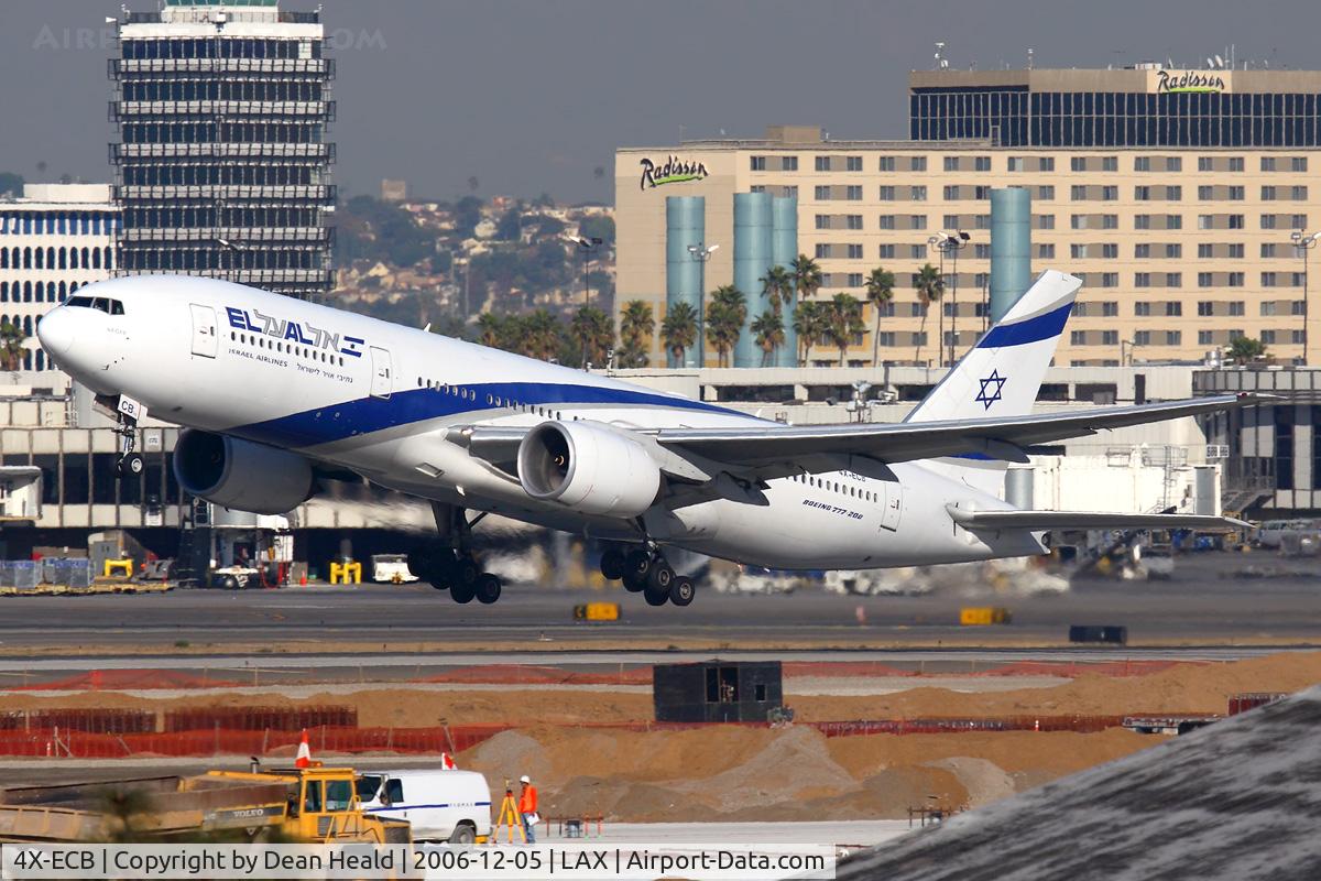 4X-ECB, 2001 Boeing 777-258/ER C/N 30832, EL AL Israel Airlines 4X-ECB (FLT ELY6) departing RWY 25R enroute to Tel Aviv.