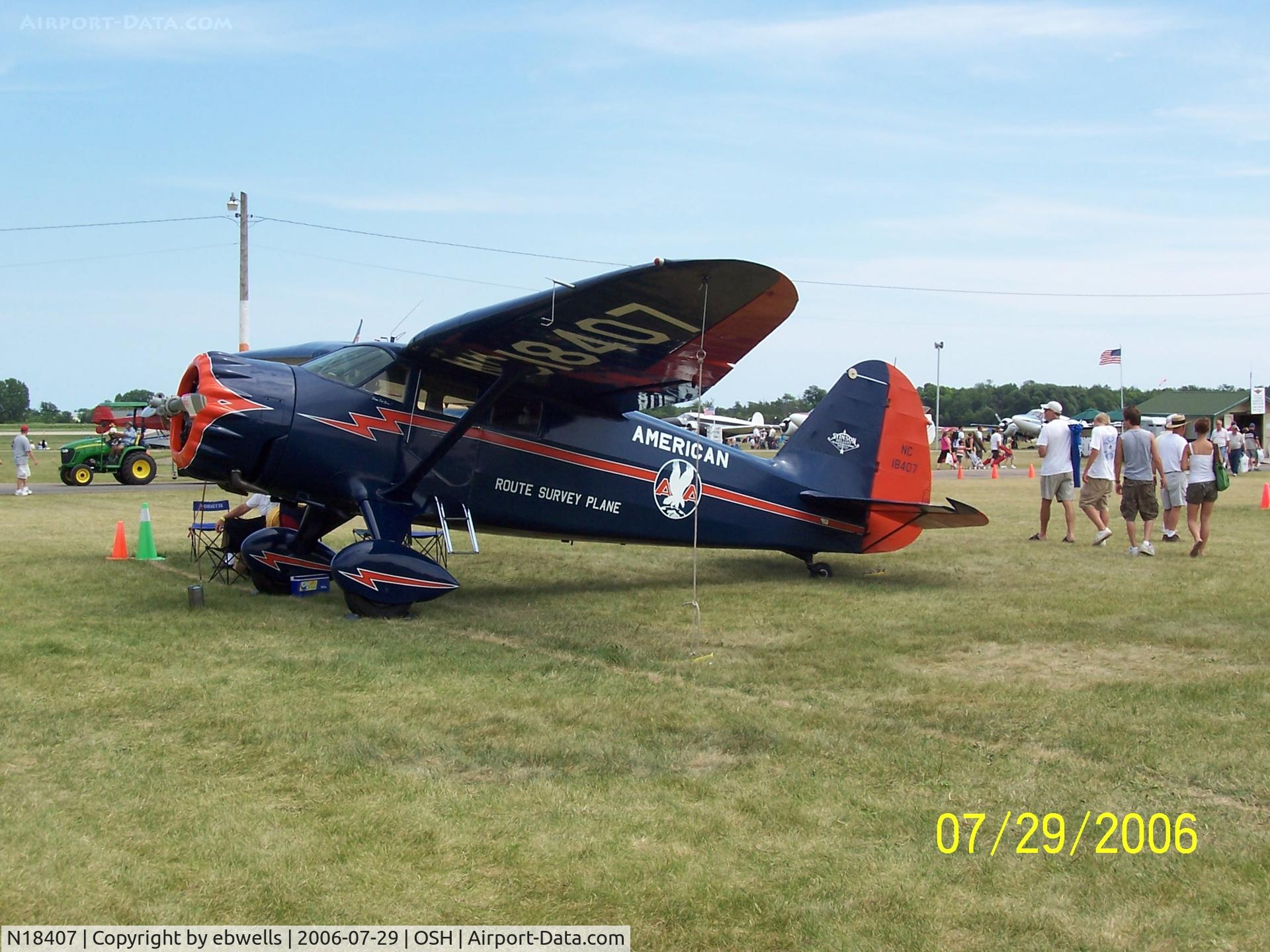 N18407, 1937 Stinson SR-9C Reliant C/N 5313, Osh 2006