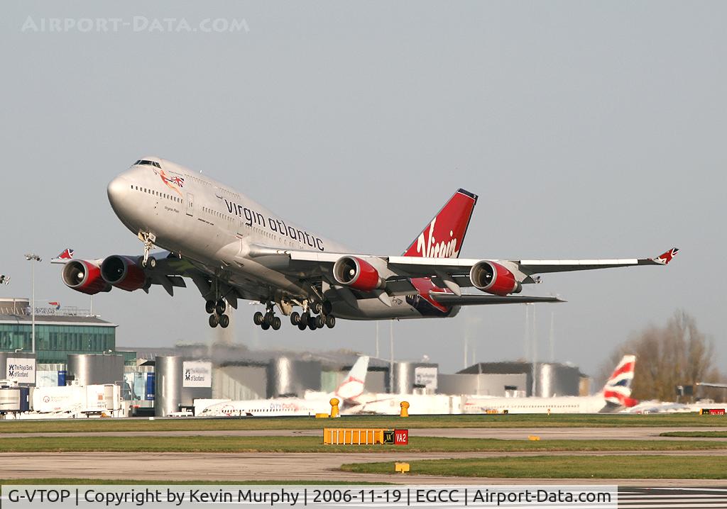 G-VTOP, 1997 Boeing 747-4Q8 C/N 28194, Virgin take off 24R