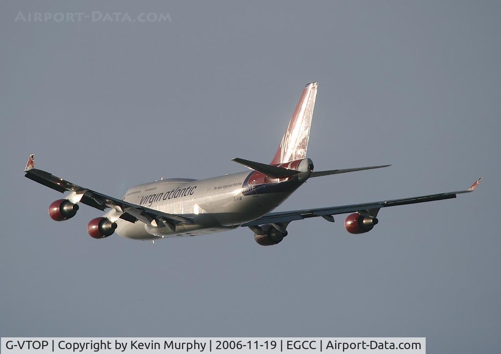 G-VTOP, 1997 Boeing 747-4Q8 C/N 28194, Virgin in the blue