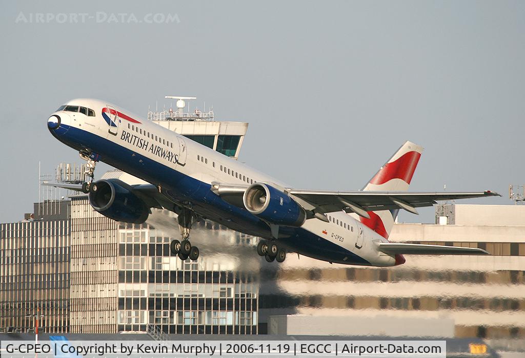 G-CPEO, 1997 Boeing 757-236 C/N 28667, BA 757 MAN Tower in the background.