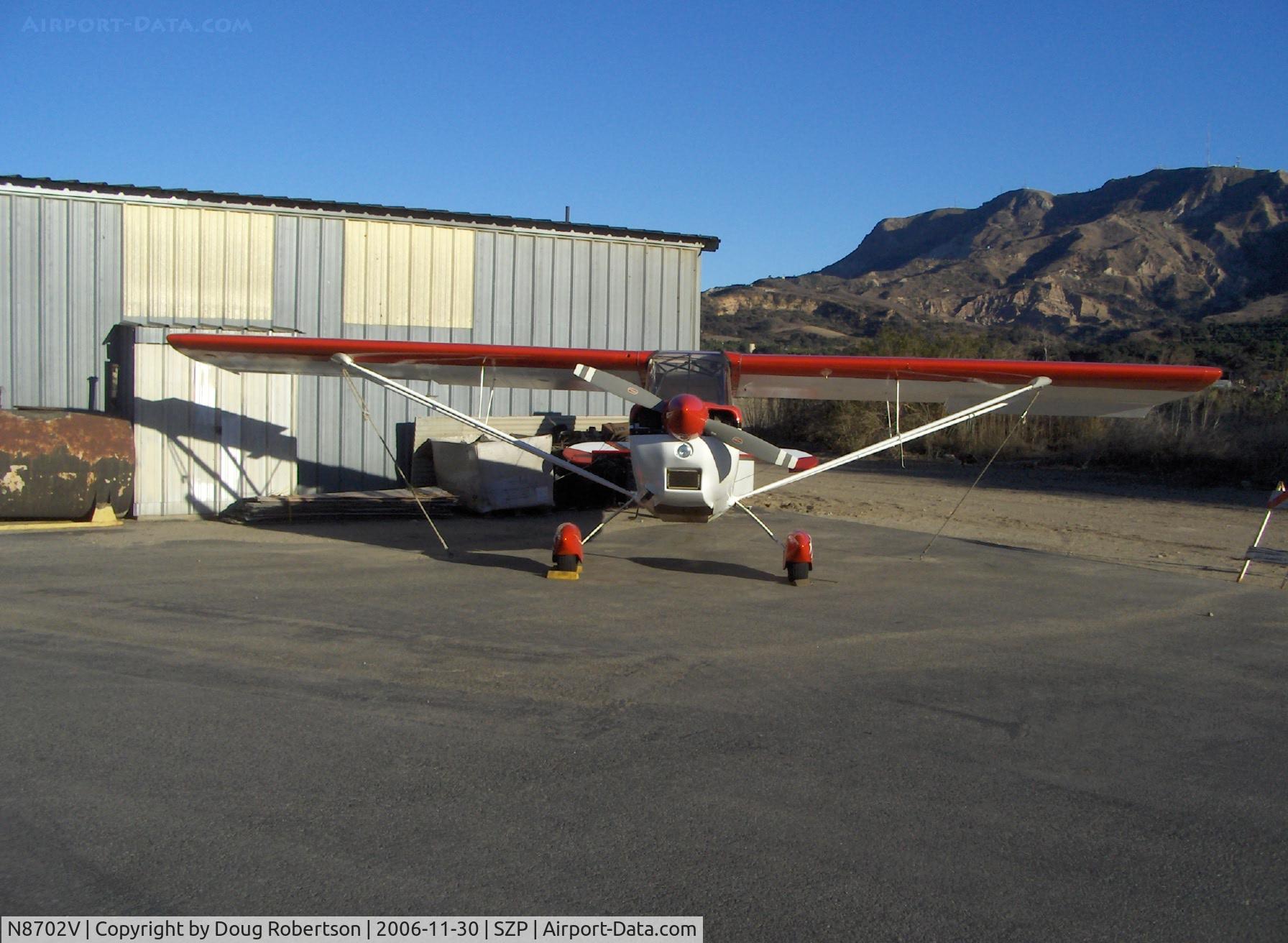 N8702V, 1975 Bellanca 8KCAB Decathlon C/N 189-75, 1975 Bellanca 8KCAB DECATHLON, Lycoming I0-320 150 Hp, maintenance parking