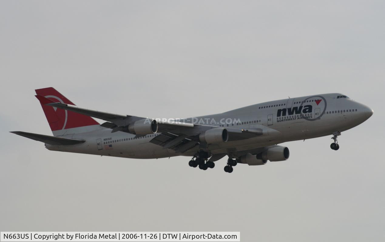 N663US, 1988 Boeing 747-451 C/N 23818, Northwest 747-400