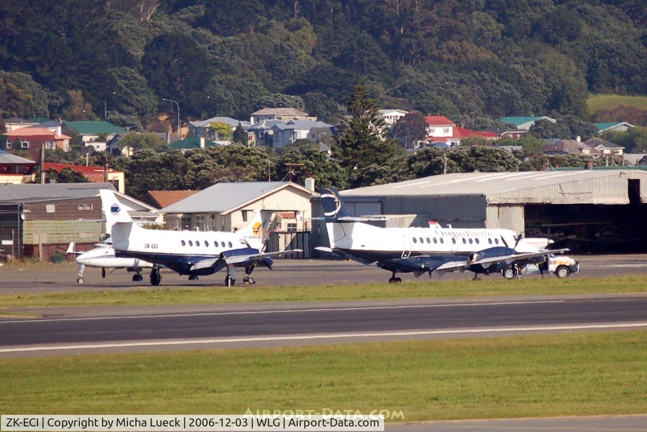 ZK-ECI, 1991 British Aerospace BAe-3201 Jetstream C/N 946, Two ex-Origin Pacfic Jetstreams parked at Wellington (ZK-ECI on the left, and a J41 on the right)