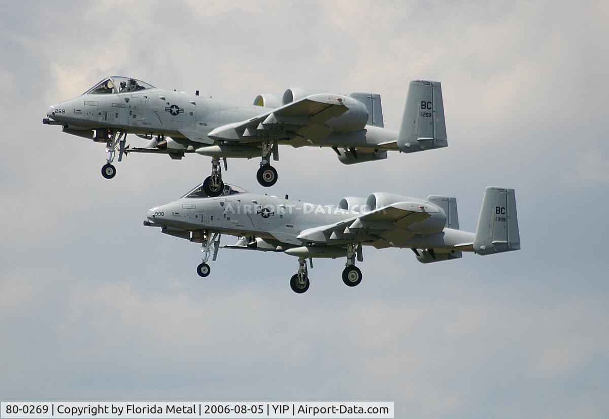 80-0269, 1980 Fairchild Republic A-10A Thunderbolt II C/N A10-0619, Two A-10s