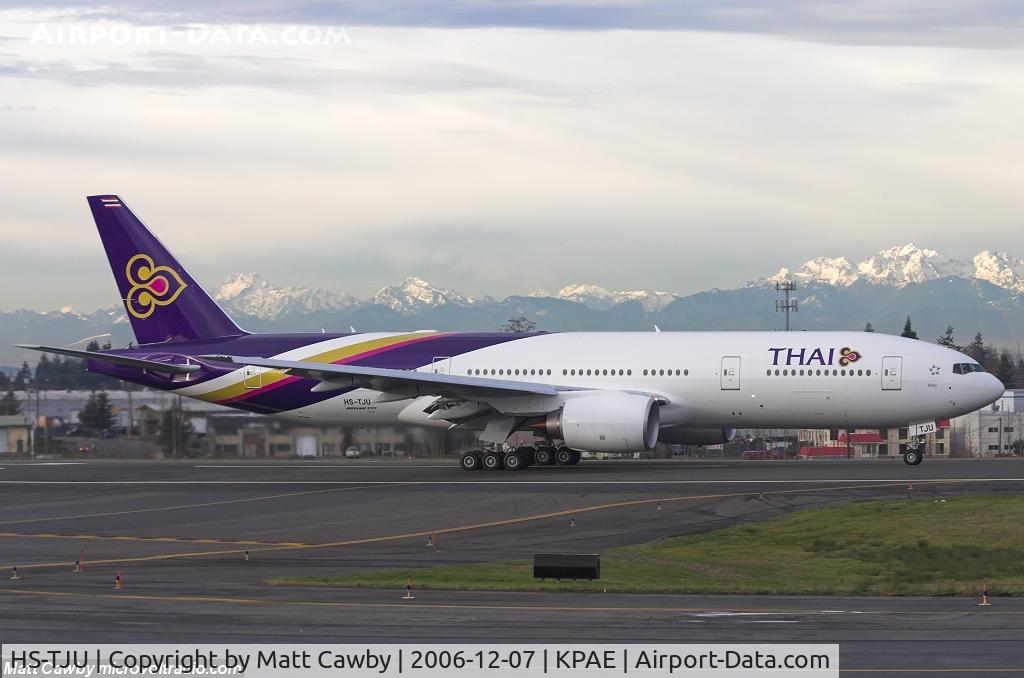 HS-TJU, 2006 Boeing 777-2D7/ER C/N 34589, Test flight from Paine Field