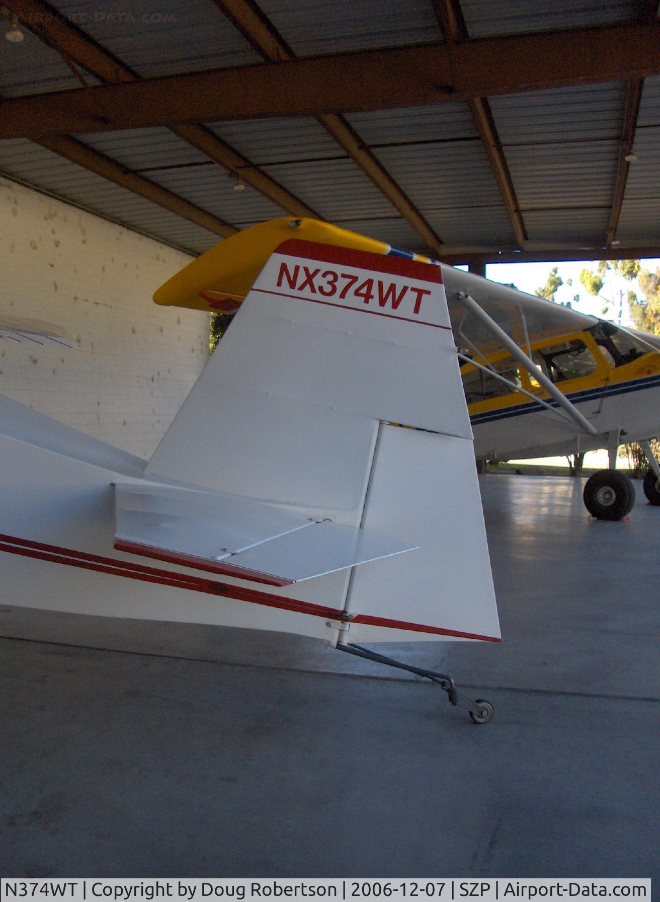 N374WT, 2003 Wittman W-10 Tailwind C/N 168, 2003 'Red' Hamilton WITTMAN TAILWIND W-10, race #37, unusual rudder and tailwheel