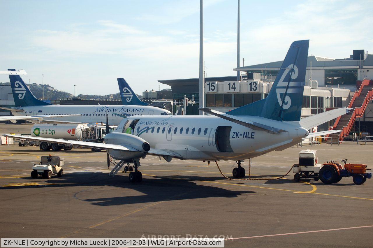 ZK-NLE, 1986 Saab 340A C/N 340A-067, A busy apron at Wellington