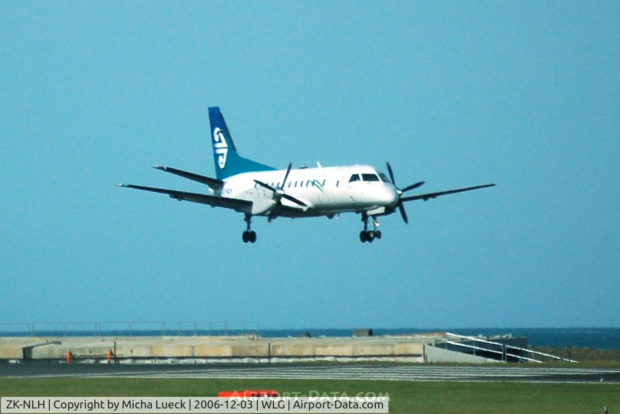 ZK-NLH, 1988 Saab 340A C/N 340A-137, Just before touching down at Welligton