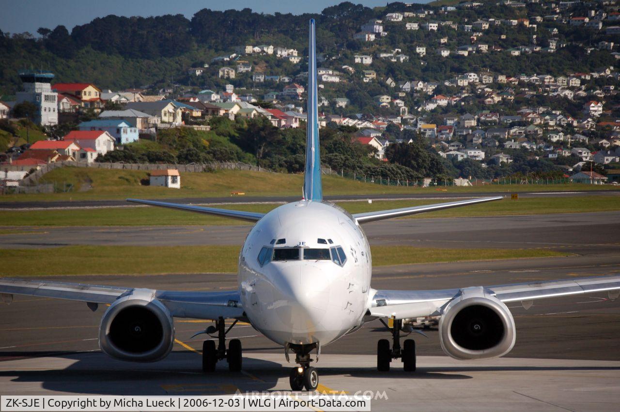 ZK-SJE, 1995 Boeing 737-3K2 C/N 27635, Push-back completed