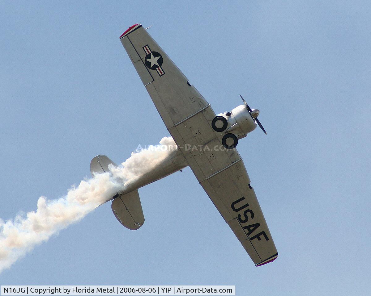 N16JG, 1942 North American AT-6C Texan C/N 88-11731, with smoke