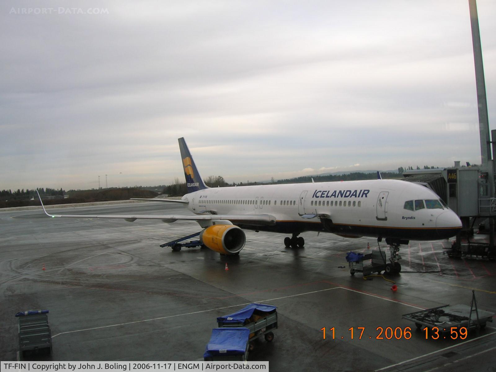 TF-FIN, 1997 Boeing 757-208 C/N 28989, B757 with winglets at gate in Oslo, Norway