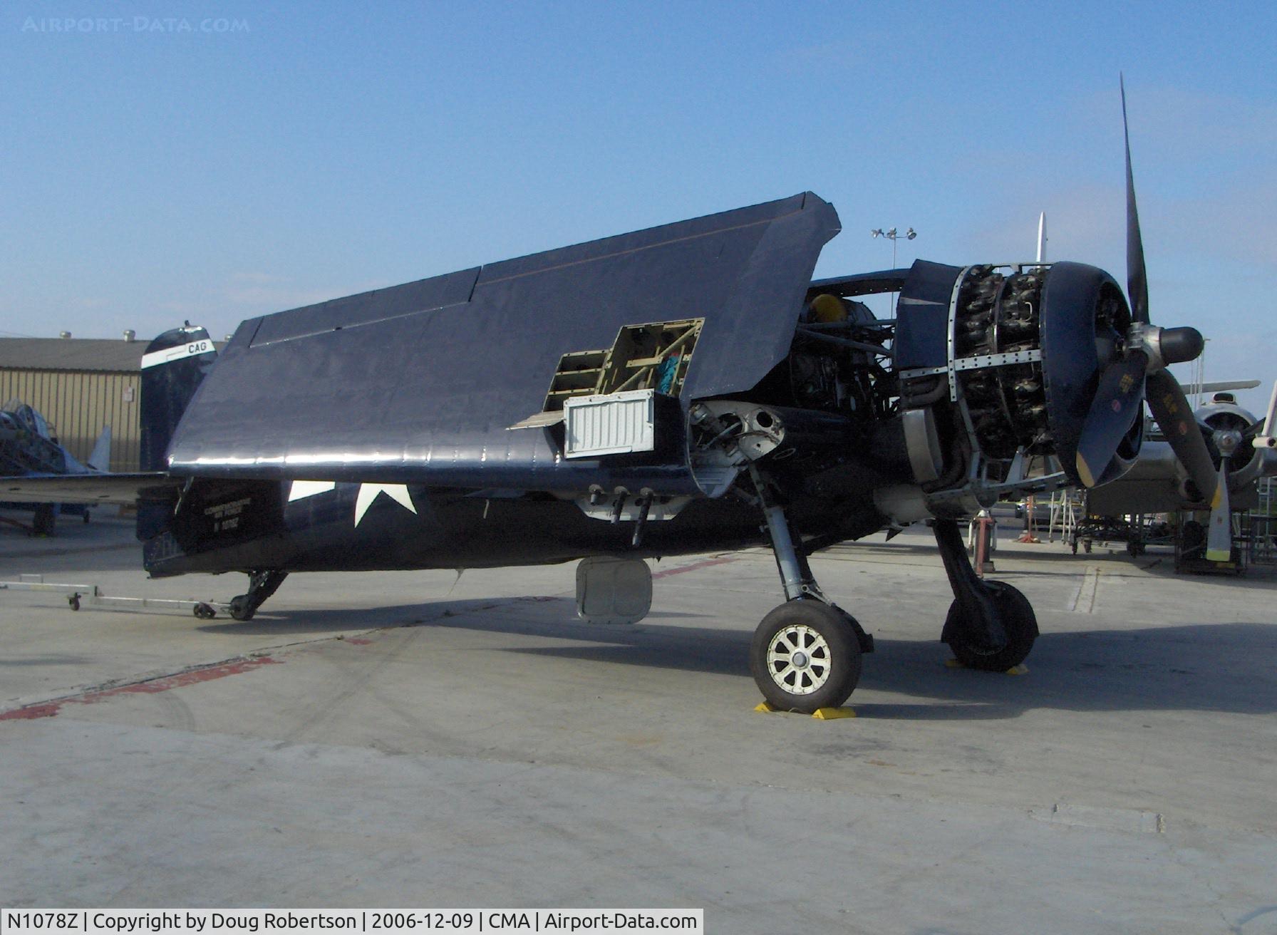 N1078Z, 1963 Grumman F6F-5 Hellcat C/N 27354801-66, 1963 S & S Special Grumman F6F-5 HELLCAT 'Minsi III', P&W R-2800-10W Double Wasp 18 cylinder 2,200 Hp, wings folded, open for maintenance