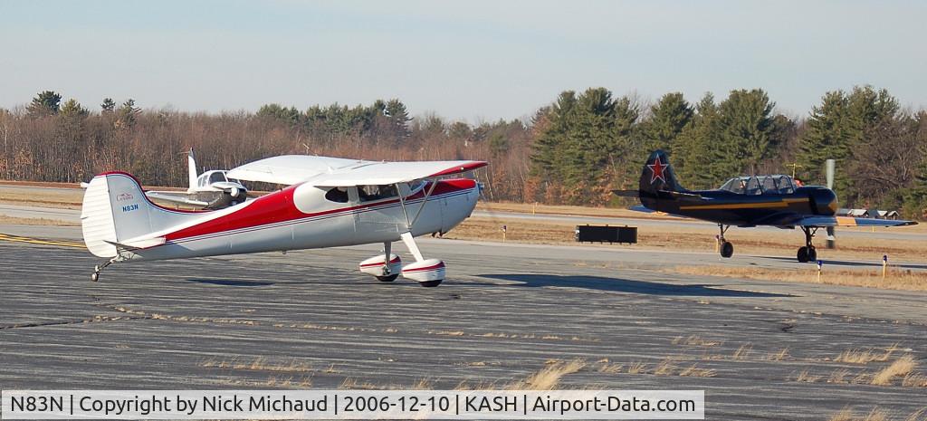 N83N, 1946 Cessna 140 C/N 11607, Nice old Cessna 140 holding short with a Yak-52