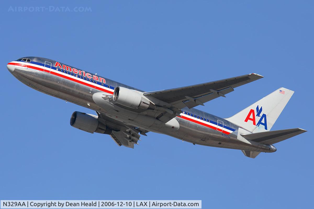 N329AA, 1987 Boeing 767-223 C/N 22329, American Airlines N329AA (AAL4) climbing out from RWY 25R enroute to John F Kennedy Int'l (KJFK).