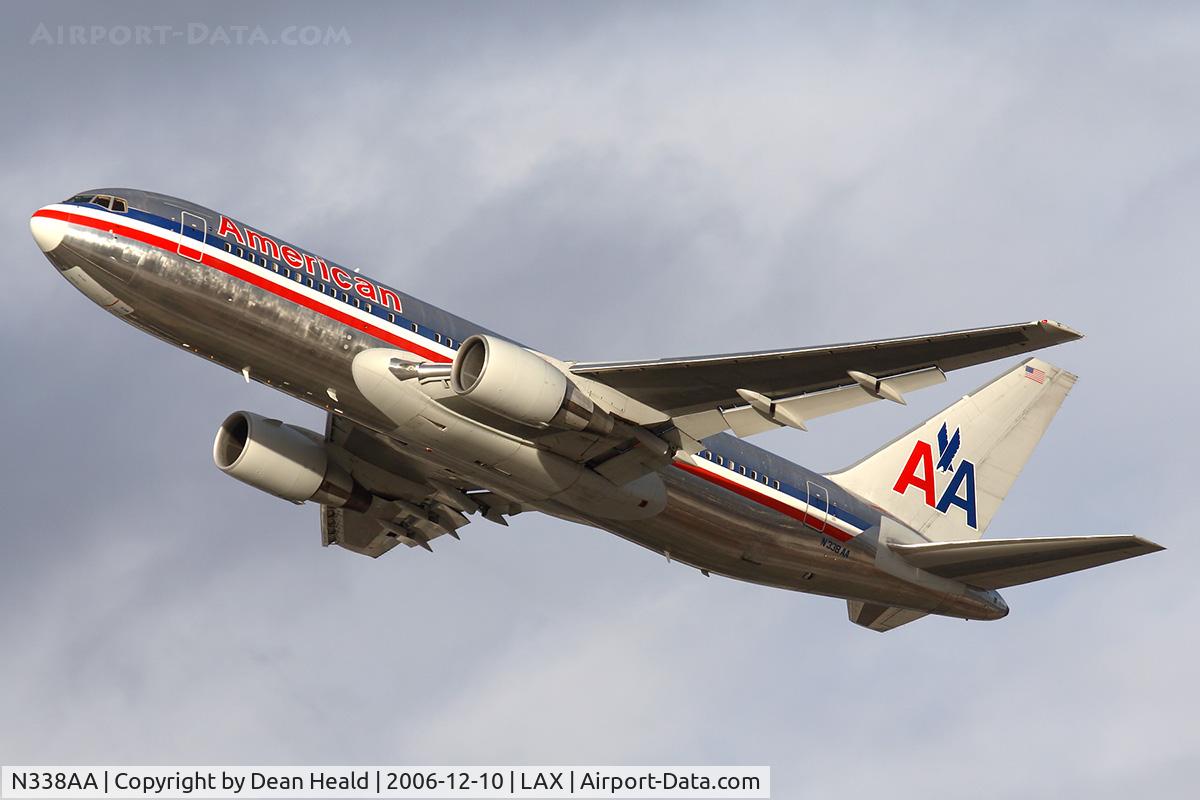 N338AA, 1987 Boeing 767-223 C/N 22335, American Airlines N338AA (FLT AAL22) climbing out from RWY 25R enroute to Dallas Fort Worth Int'l (KDFW).