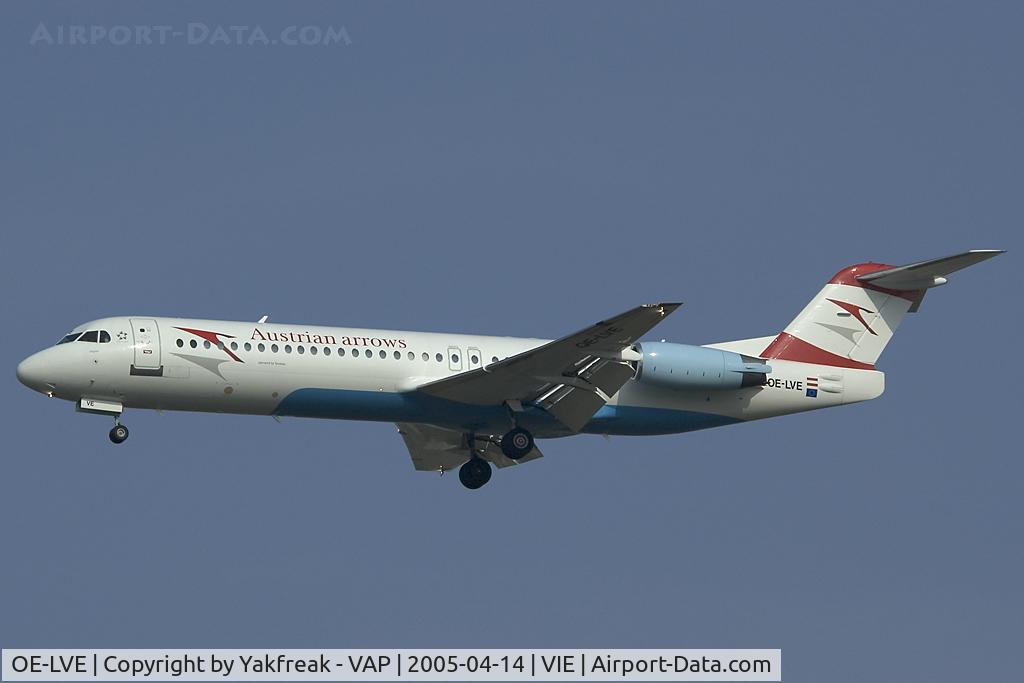 OE-LVE, 1994 Fokker 100 (F-28-0100) C/N 11499, Austrian Arrows Fokker 100