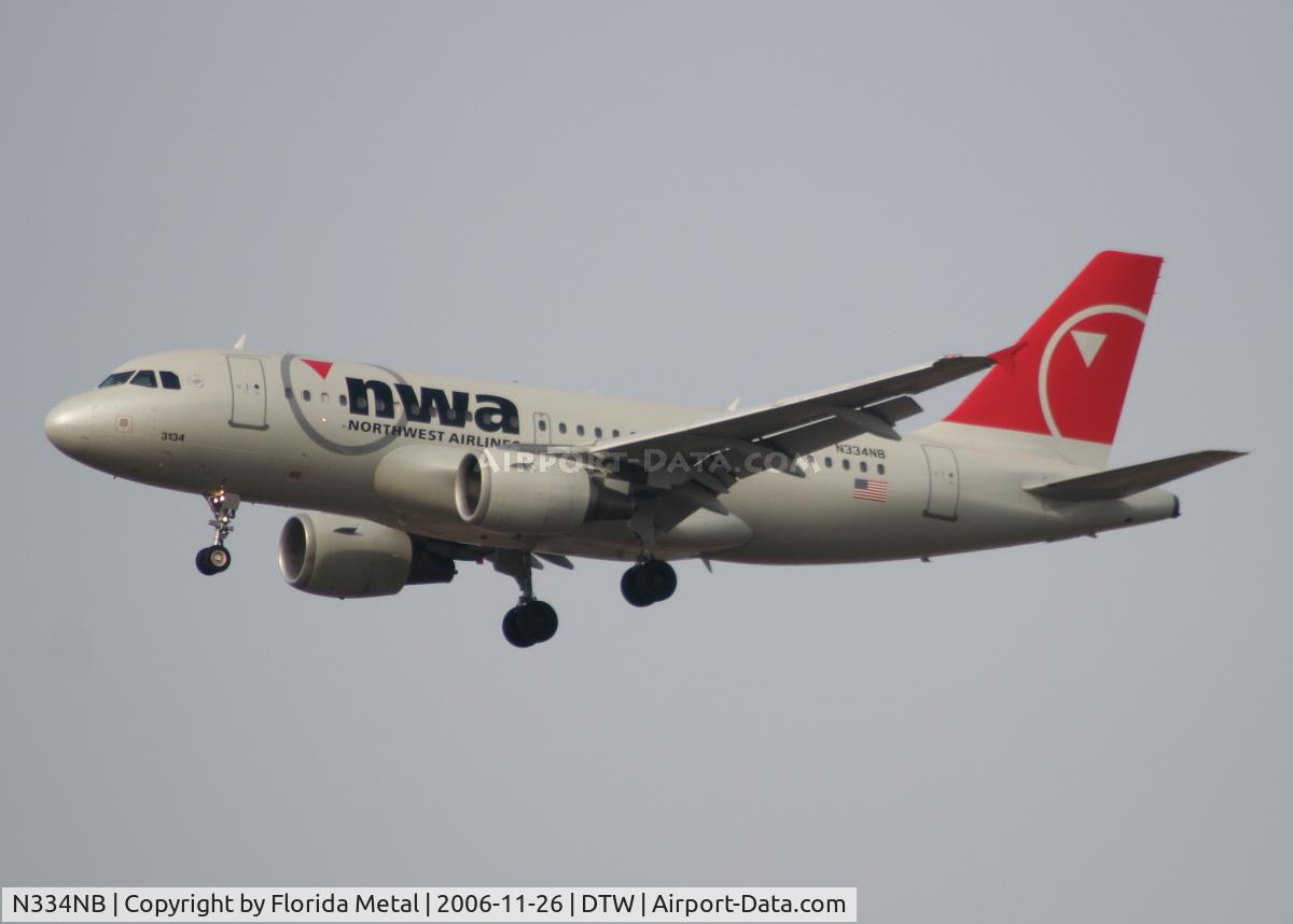 N334NB, 2002 Airbus A319-114 C/N 1659, Plane has been repainted since my last shot at DTW in August