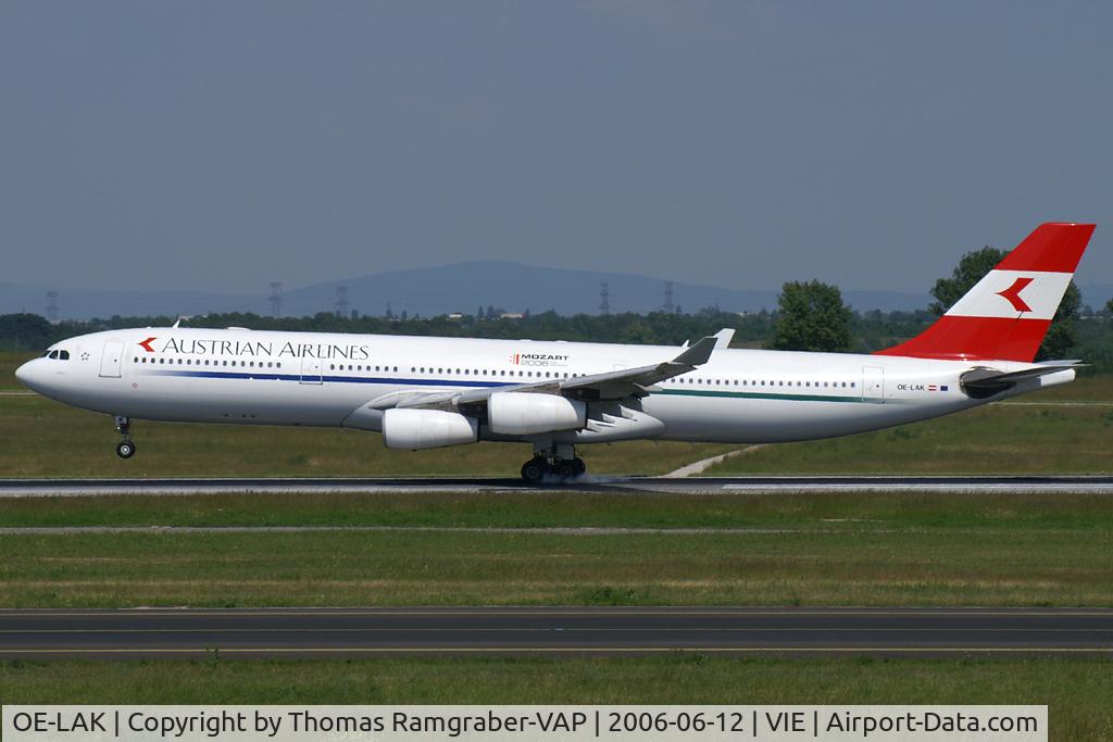 OE-LAK, 1997 Airbus A340-313 C/N 169, Austrian Airlines A340-300