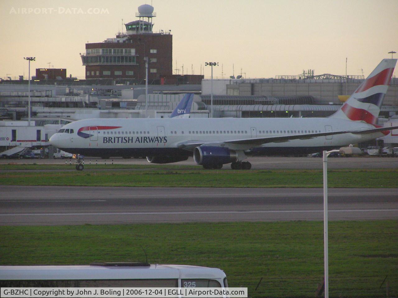G-BZHC, 1998 Boeing 767-336 C/N 29232, British Airways B-767 taxi from Terminal 1, Heathrow