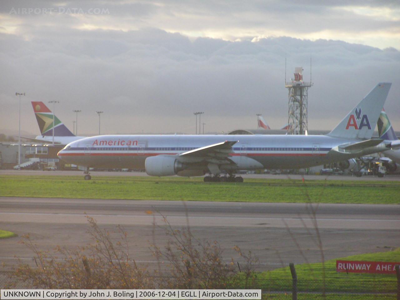 UNKNOWN, Airliners Various C/N Unknown, American Airlines B-777 taxi out at Heathrow