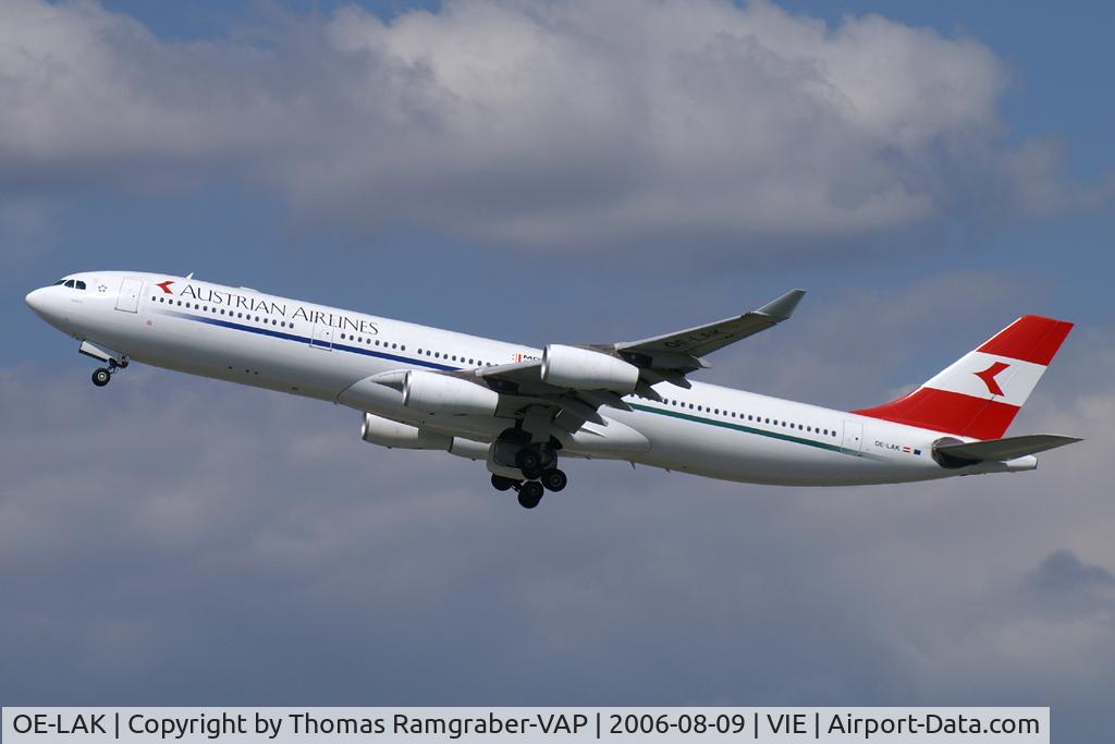 OE-LAK, 1997 Airbus A340-313 C/N 169, Austrian Airlines A340-300