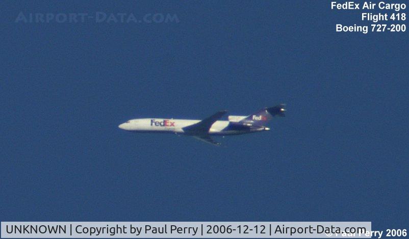 UNKNOWN, Boeing 727 C/N unknown, Another FedEx flight outbound from ORF