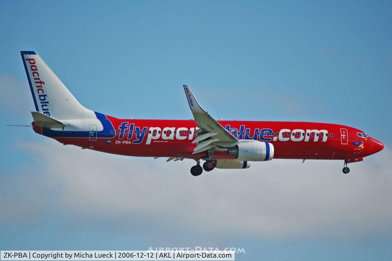 ZK-PBA, 2003 Boeing 737-8FE C/N 33796, on finals at Auckland