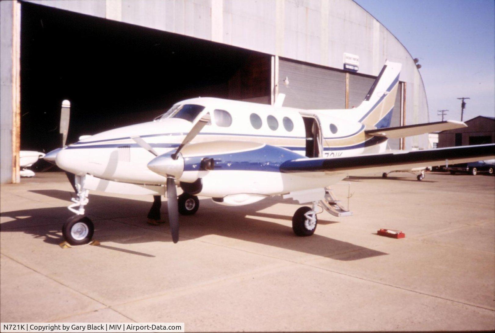 N721K, Beech 65-90 C/N LJ43, After Repaint at Millville, NJ mid 1982