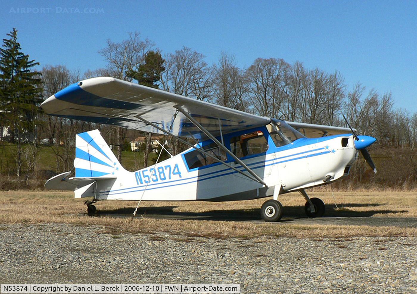 N53874, 1975 Bellanca 7ECA Citabria C/N 1135-76, Here's a cool, sporty little plane at Sussex Airport.  She was built in 1975.