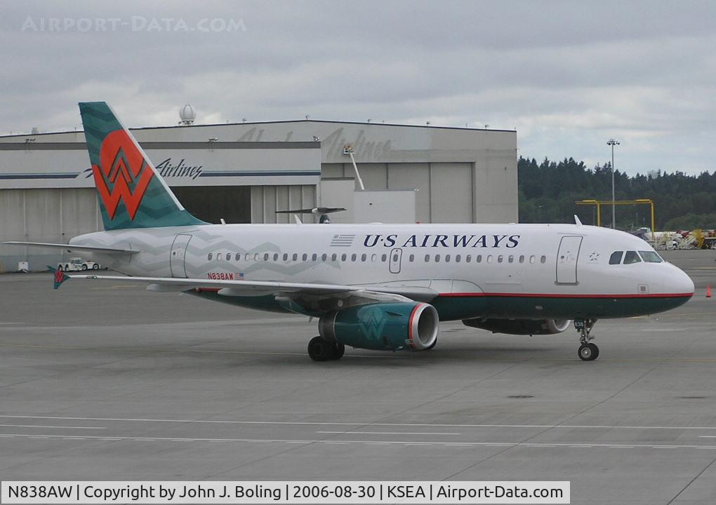 N838AW, 2005 Airbus A319-132 C/N 2615, A-319 with U S Airways on fuselage and America West tail/engine paint.