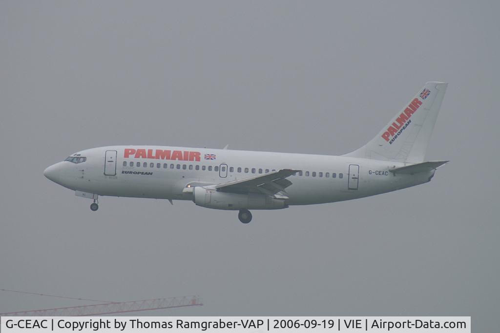 G-CEAC, 1974 Boeing 737-229 C/N 20911, European Aircharter B737-200 (Palmair c/s)