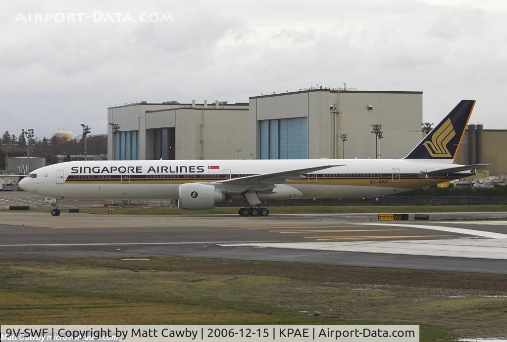 9V-SWF, 2006 Boeing 777-312/ER C/N 34571, First flight from Paine Field
