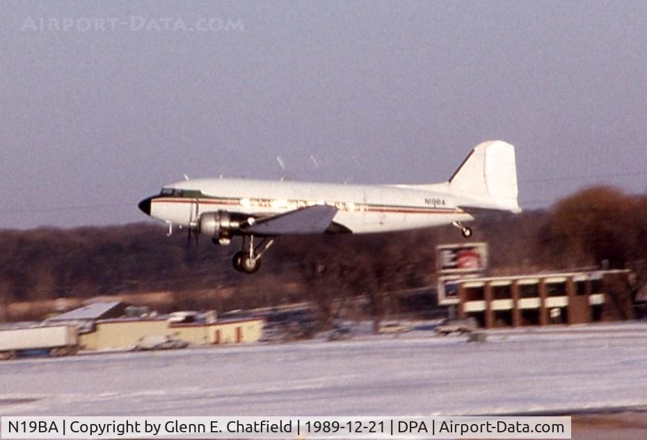 N19BA, Douglas DC3A C/N 4986, C-49K 43-1999 on departure from runway 33, shot from the control tower