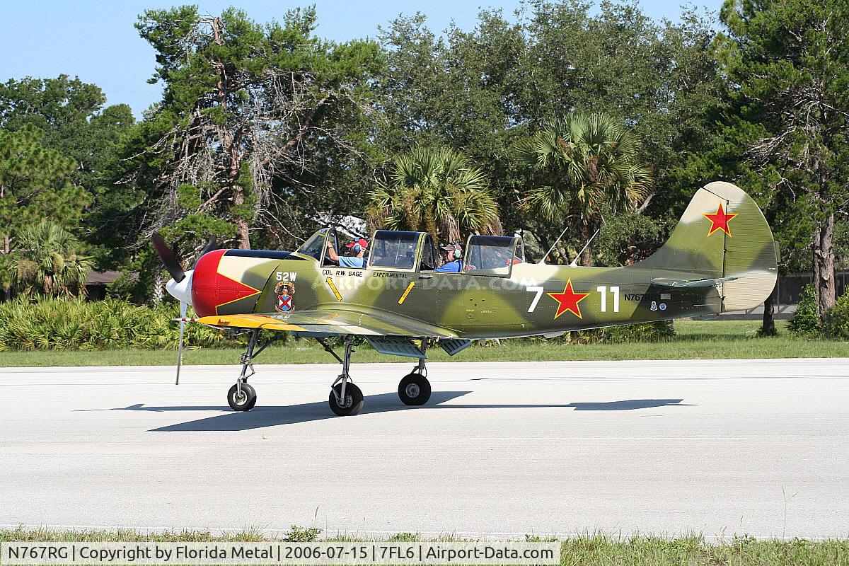 N767RG, 2000 Yakovlev (Aerostar) Yak-52W C/N 0012208, Spruce Creek