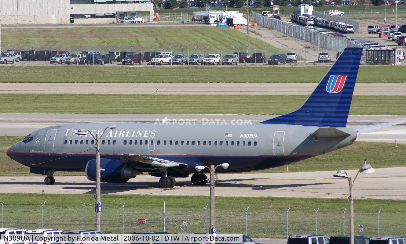 N309UA, 1987 Boeing 737-322 C/N 23670, United