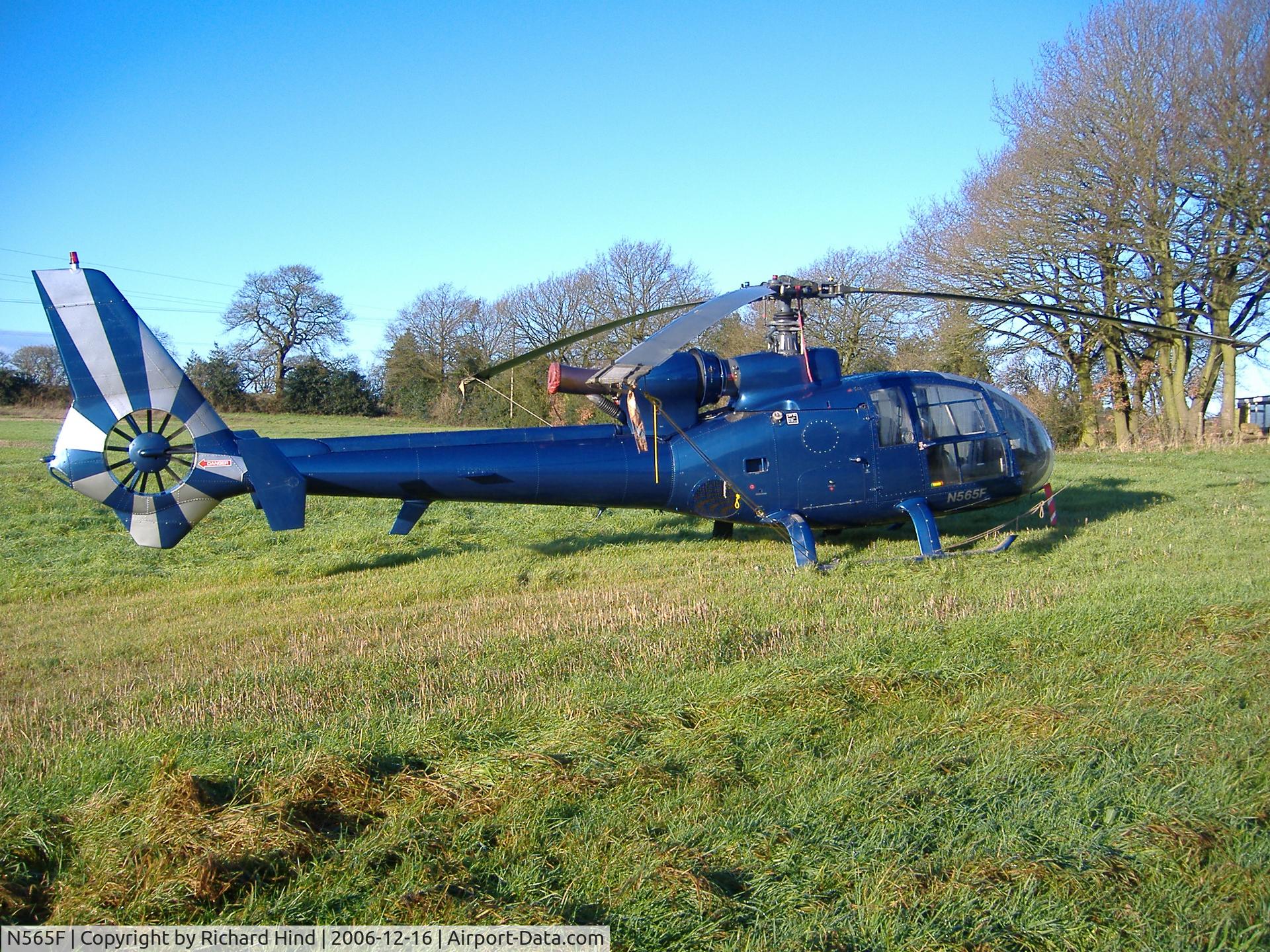 N565F, 1974 Aérospatiale SA-341G Gazelle C/N 1182, Landed in field with electrical fault.