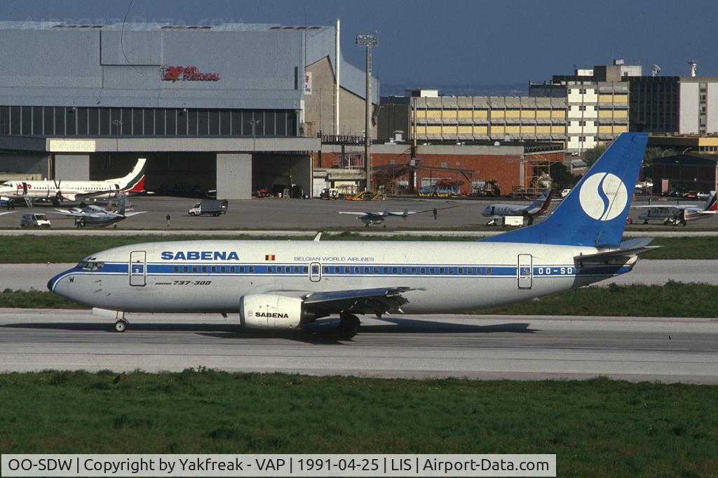 OO-SDW, 1987 Boeing 737-329 C/N 23772, Sabena Boeing 737-300