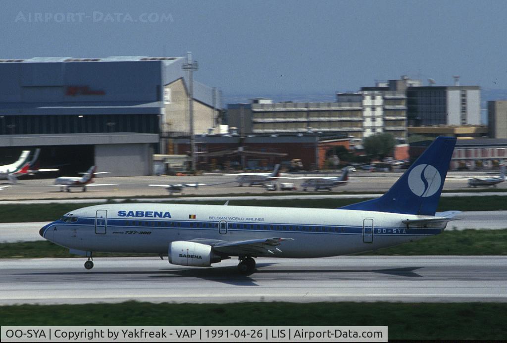 OO-SYA, 1989 Boeing 737-329 C/N 24355/1709, Sabena Boeing 737-300