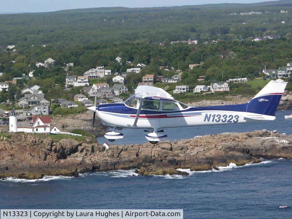N13323, 1973 Cessna 172M C/N 17262668, N13323 in front of Nubble Light York Maine