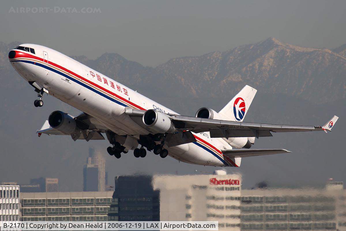 B-2170, 1991 McDonnell Douglas MD-11F C/N 48461, China Cargo B-2170 climbing out from RWY 25R.