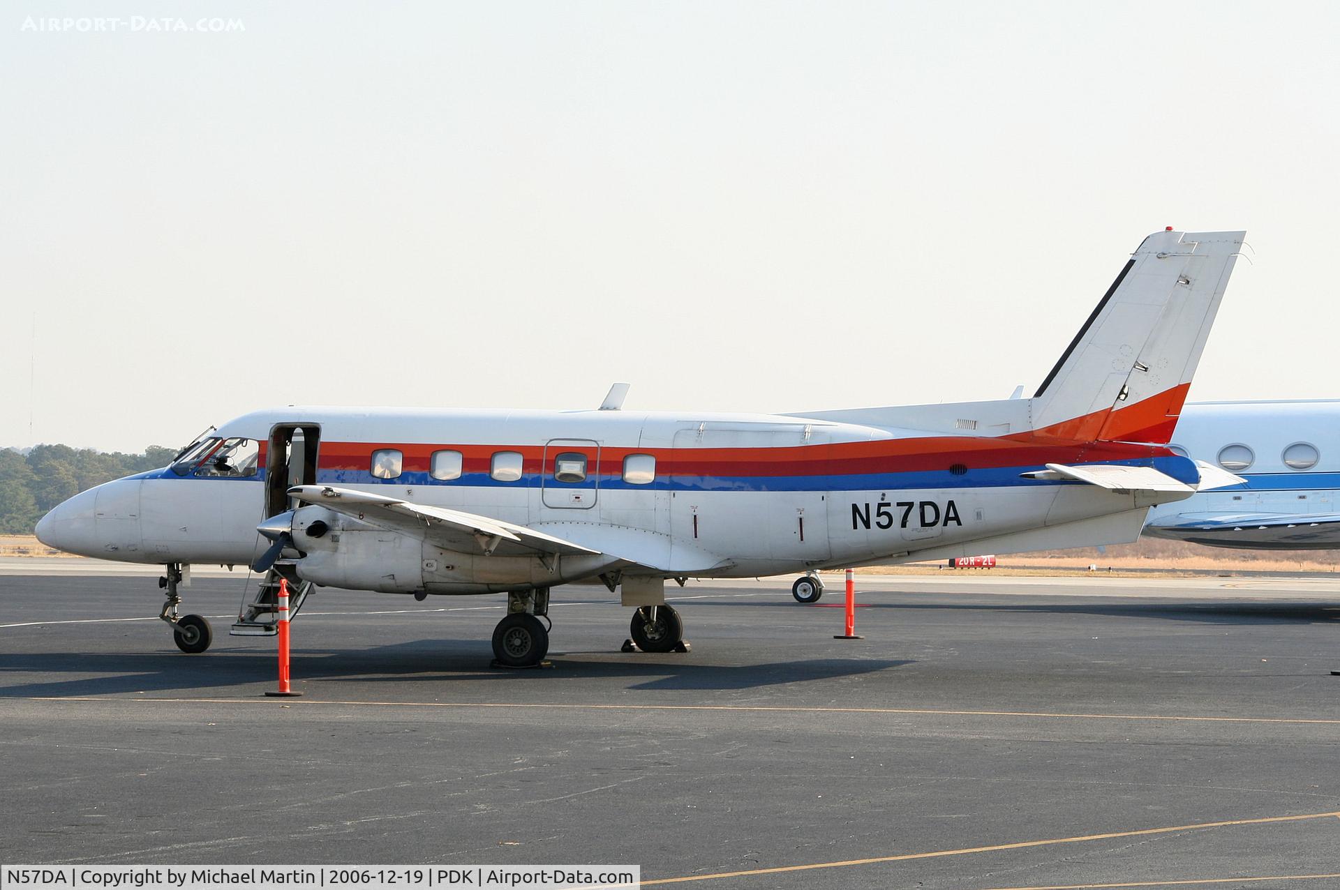 N57DA, 1981 Embraer EMB-110P1 Bandeirante C/N 110.348, Tied down @ Mercury Air Center