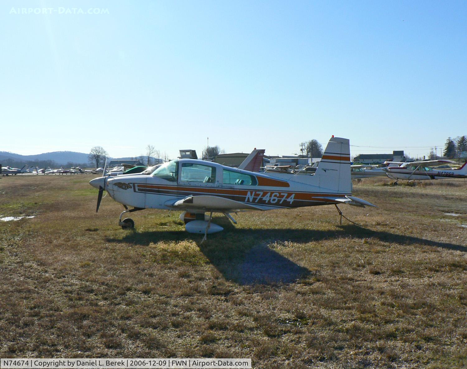 N74674, 1976 Grumman American AA-5B Tiger C/N AA5B-0337, This 1976 Tiger is hibernating on a cold winter's day.
