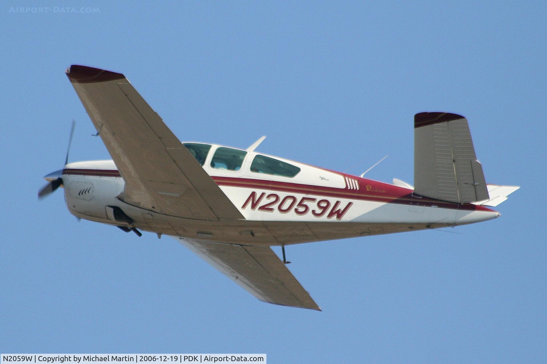 N2059W, 1965 Beech V35 Bonanza C/N D-7993, Departing PDK enroute to BHM
