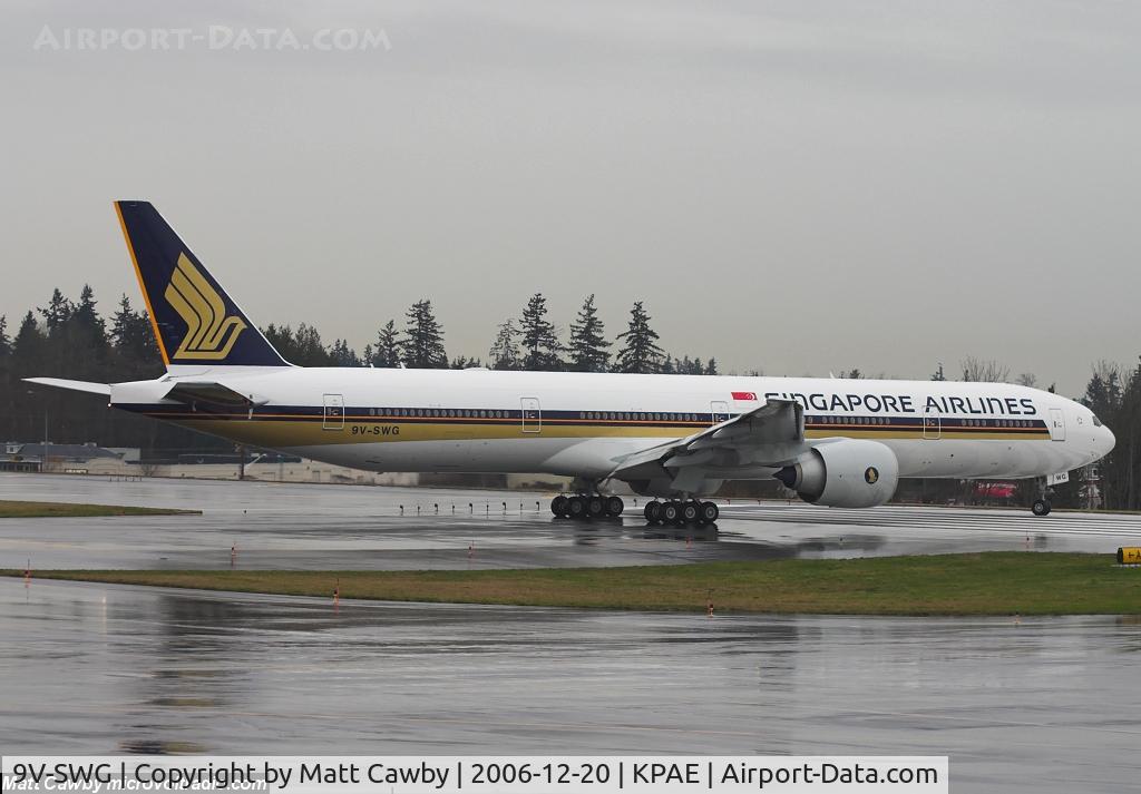 9V-SWG, 2006 Boeing 777-312/ER C/N 34572, First flight from Paine Field