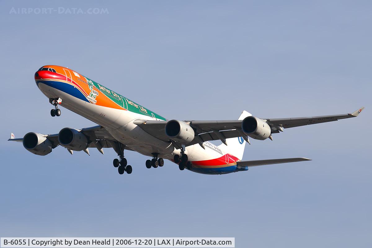 B-6055, 2004 Airbus A340-642 C/N 586, China Eastern B-6055 on final approach to RWY 24R.