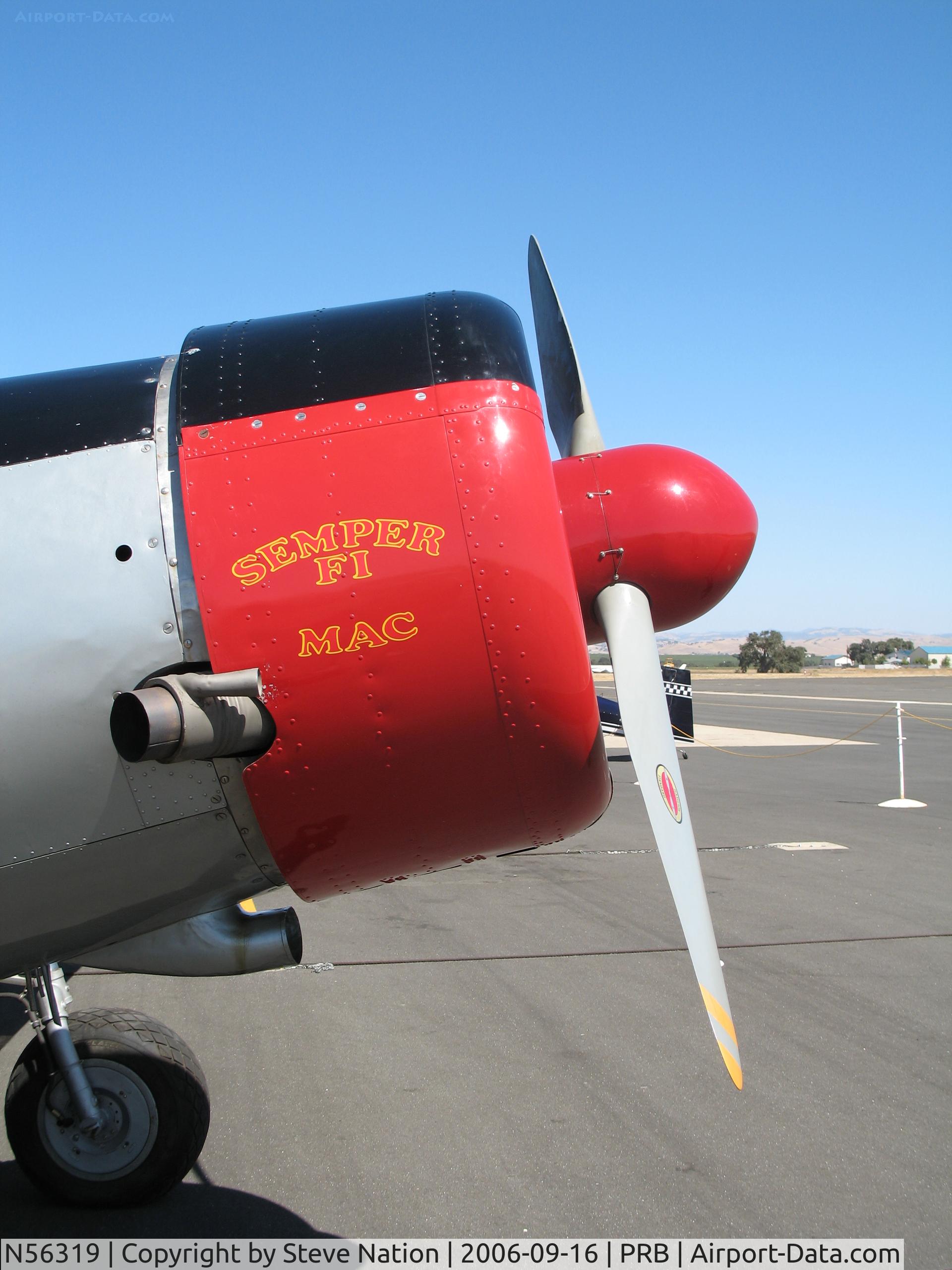 N56319, 1941 Consolidated Vultee BT-13A C/N 2167, Close-up cowl shot of locally-based 1941 SNV-1 